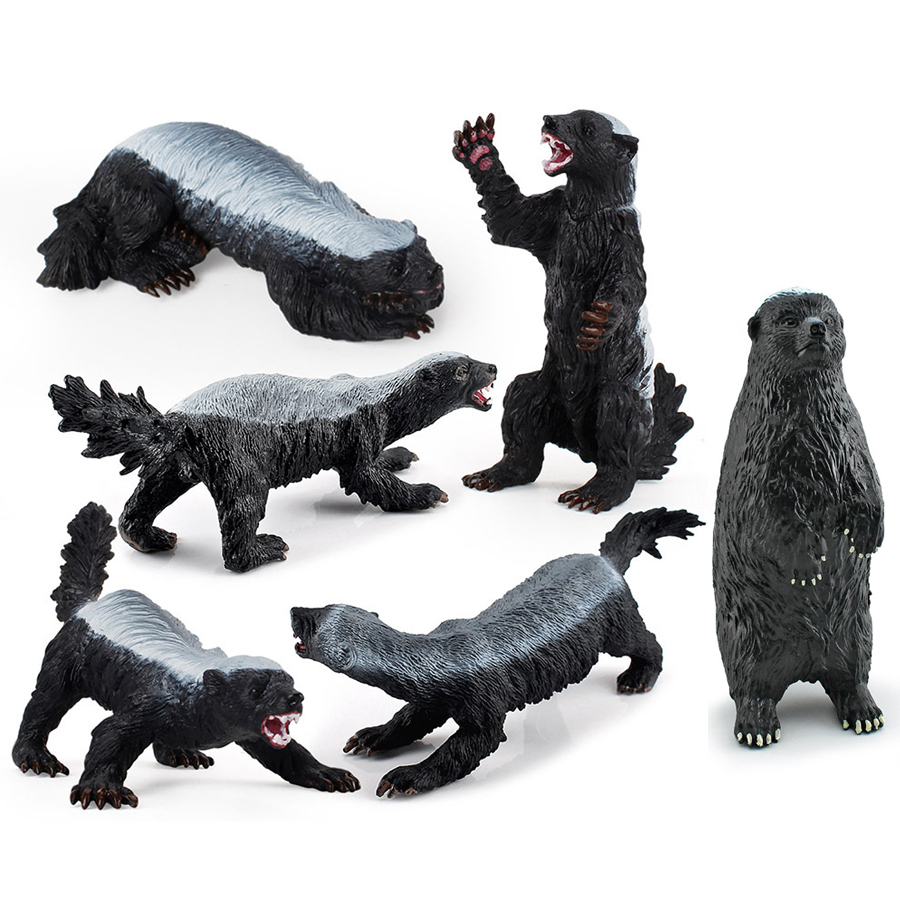 Kids Education Picture - リアルなハニーバジャーのモデルシミュレーション野生動物フィギュアメリボラ・カペンシスアクションフィギュア教育玩具キッズギフト