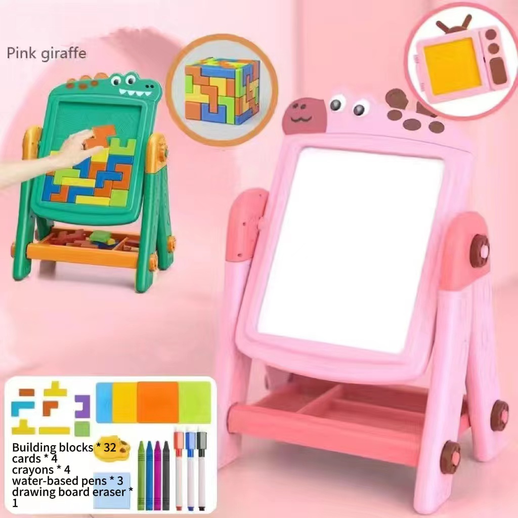 Drawing Projector Kids - 子供用両面お絵かきテーブル、落書き用お絵かきボード、ベビー兼用、ロシア製積み木、大型お絵かきボードおもちゃ