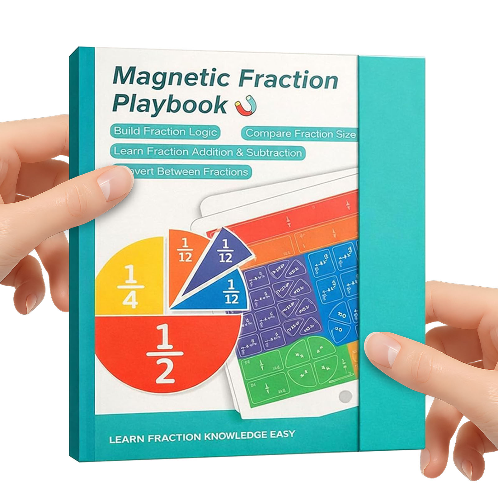 Math Manipulative Set - 分数教材、実物教材、分数学習帳、学習ツール、数学学習パズルブロックセット（小学校向け）