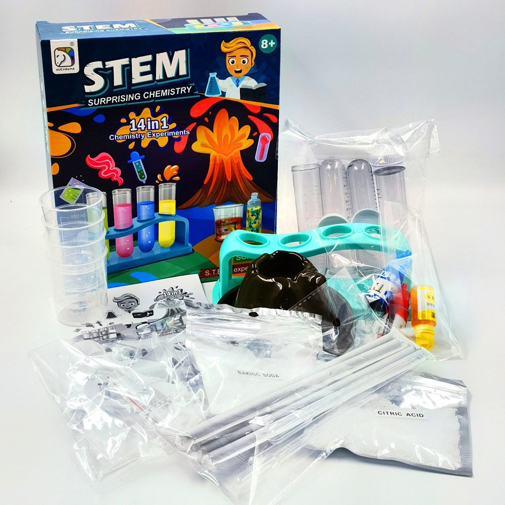 Science Kit Volcano - 手作りDIY科学実験セット、火山噴火子供向け教育玩具、サプライズ化学パズル学習スチームトイ