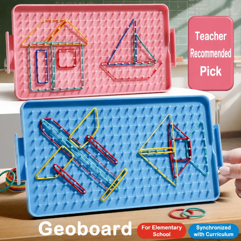 小学校の生徒向けのジオボード数学教材セット。両面に図形が描か - Math Manipulative Set のレビューと価格