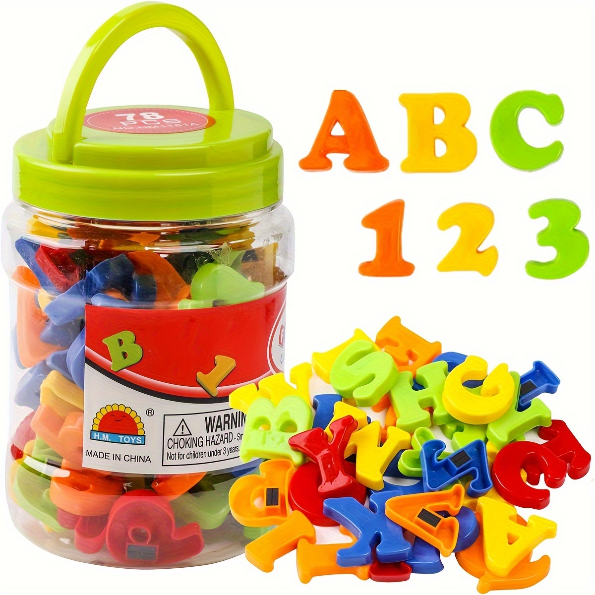 78個の磁気文字数字アルファベット、カラフルなABC 123 - Kids Educational - Alphabet Numbers & More のレビューと価格