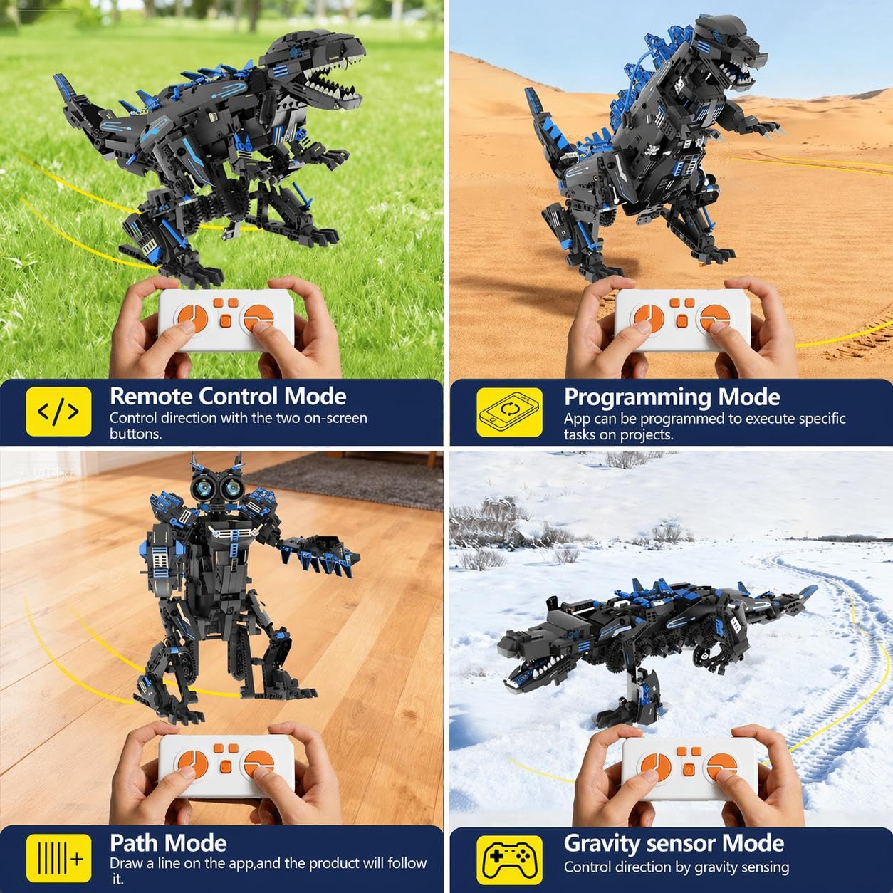 5つの機能が1つになった変形可能なSTEMロボット恐竜組み立 - Coding Robot Toy のレビューと価格