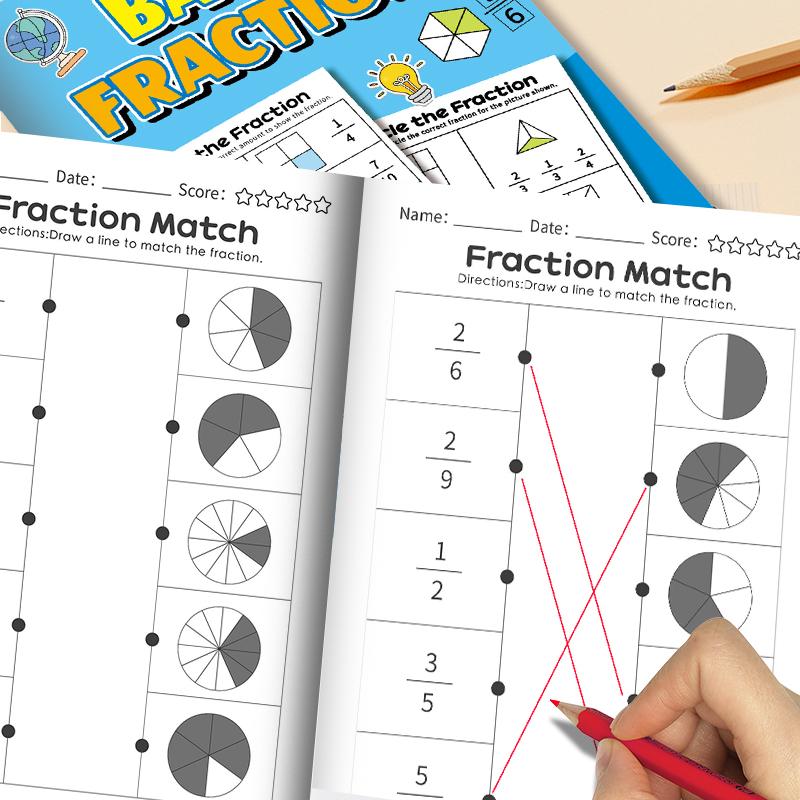 32 ページ/セット 子供向け数学分数ワークブック 基本的な - Math Manipulative Set のレビューと価格