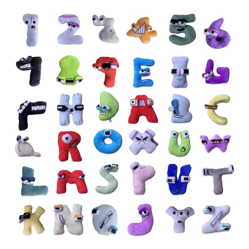 26個入り アルファベット＆数字ぬいぐるみセット 面白い顔の - Kids Educational - Alphabet Numbers & More のレビューと価格