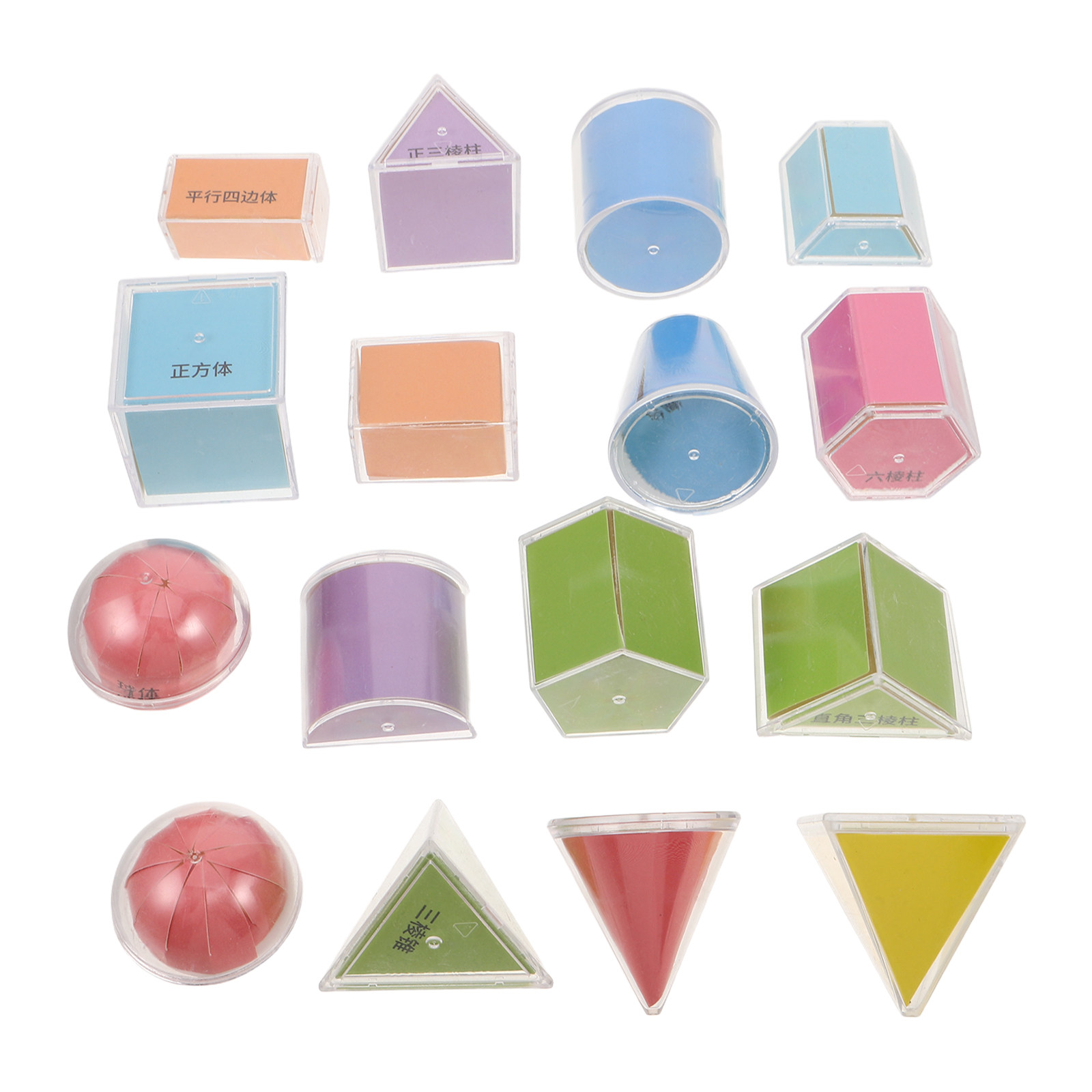 16個入り 数学教材 幾何学立体ブロック 折りたたみ式3D幾 - Math Manipulative Set のレビューと価格