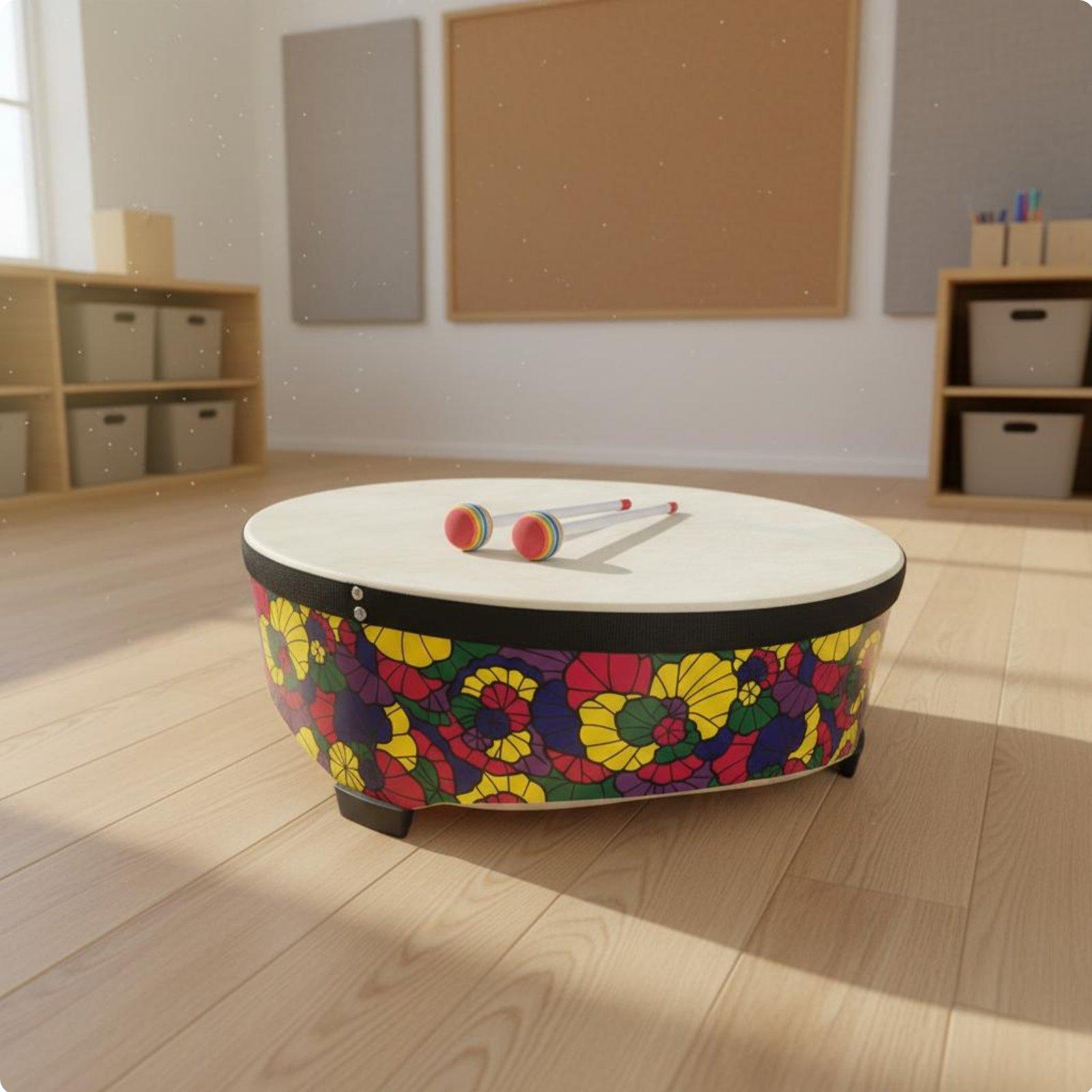 22インチ木製キッズフロアドラム早期音楽教育用打楽器、グルー - Kids Education Group のレビューと価格