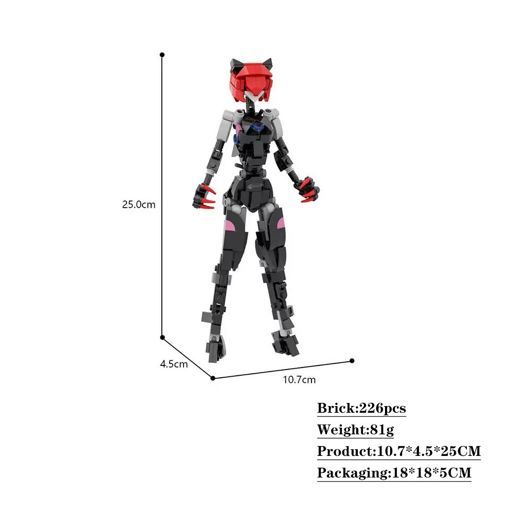 MOC猫型女性ロボットモデル 小粒子ビルディングブロック D - Coding Robot Toy のレビューと価格