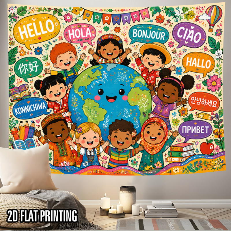 国際的な言語による挨拶、世界地図、グローバル文化をテーマにし - Kids Educational Posters のレビューと価格