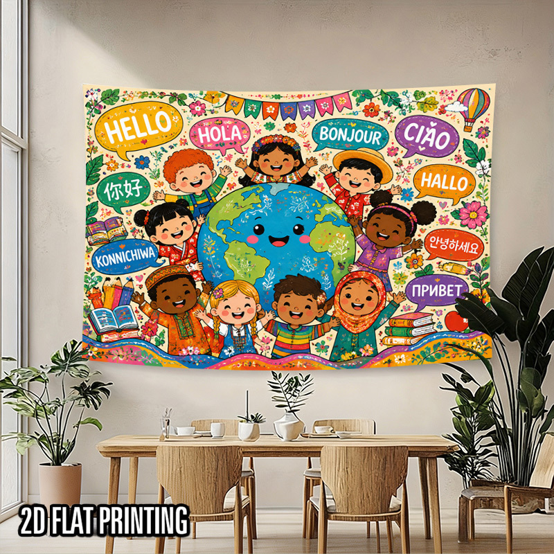 国際的な言語による挨拶、世界地図、グローバル文化をテーマにし - Kids Educational Posters のレビューと価格