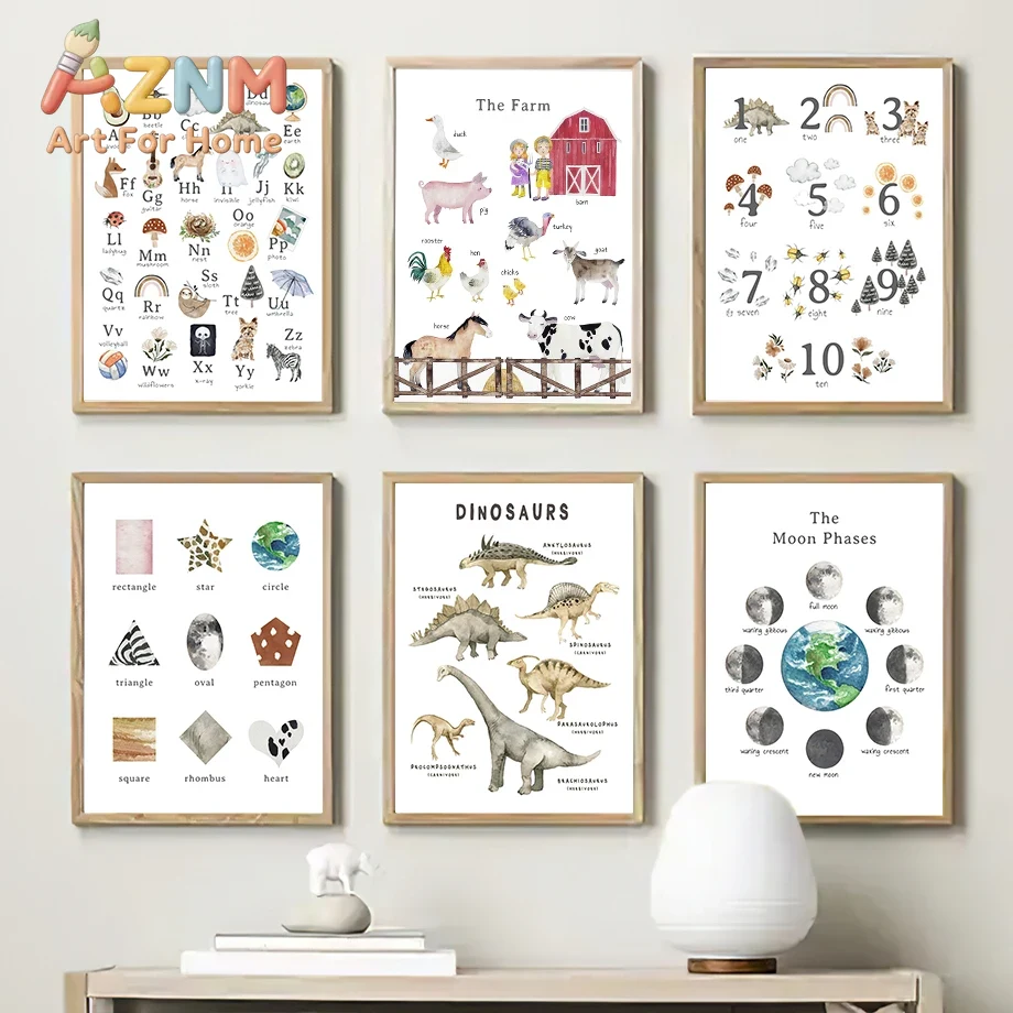 教育用、幼児向け、アルファベット、数字、太陽系、天気、壁掛け - Kids Educational - Alphabet Numbers & More のレビューと価格