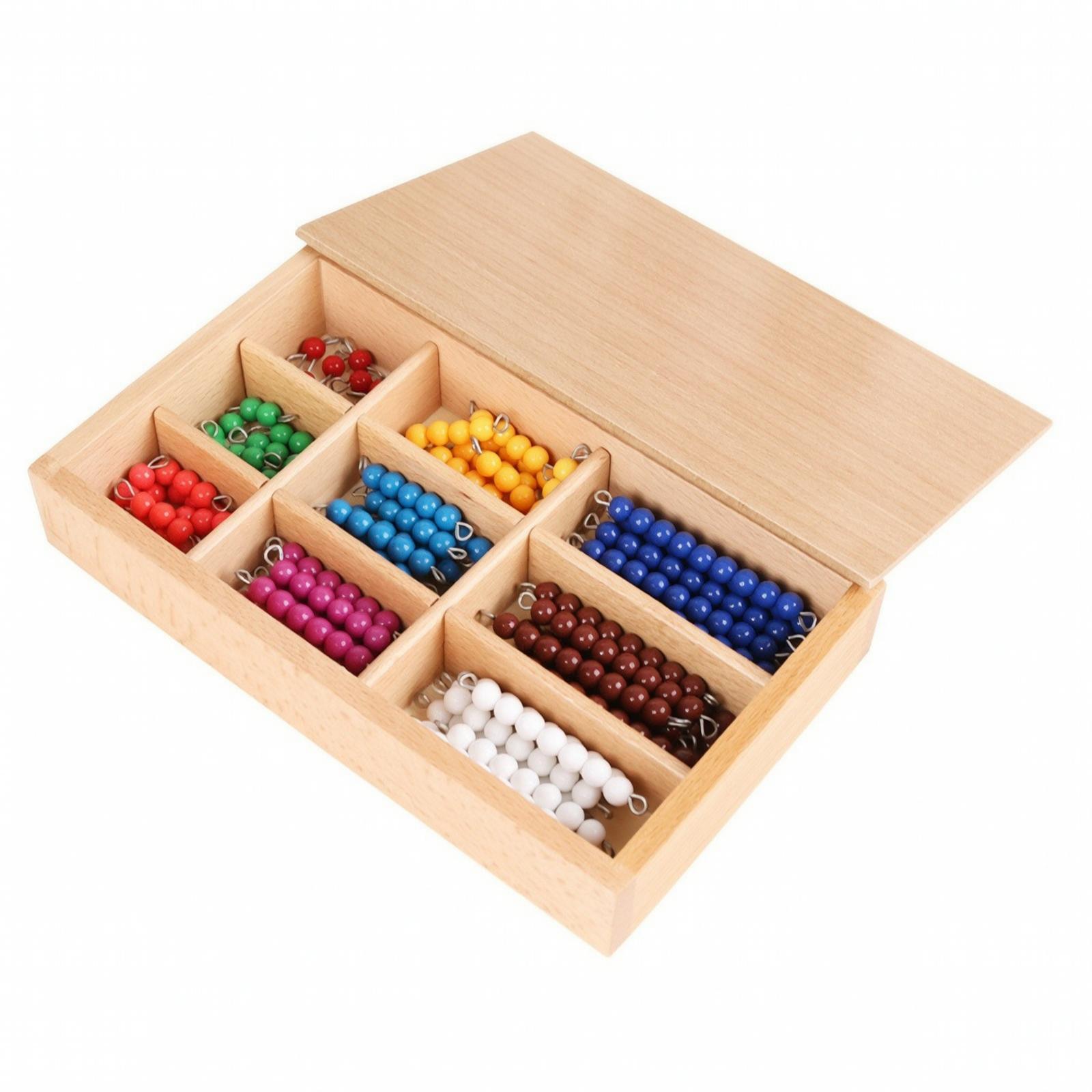90個のビーズロッドと木製収納ボックス付き、数字カード付きの - Math Manipulative Set のレビューと価格