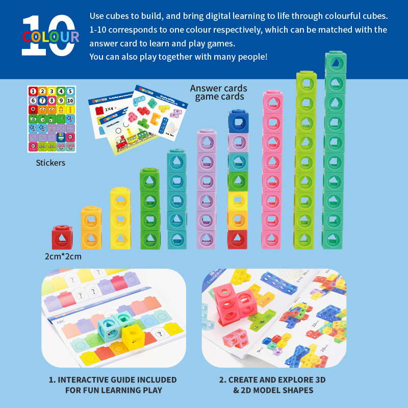 デジタルビルディングブロック 1-10 数学接続キューブセッ - Math Manipulative Set のレビューと価格