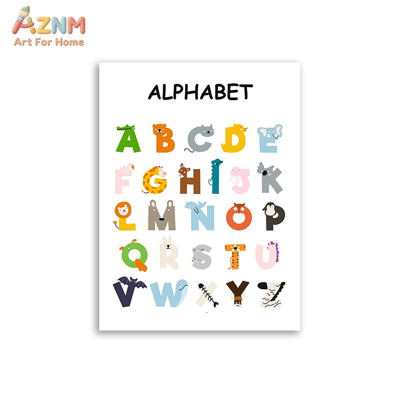 AZNM 教育用アルファベット数字フレームレスキャンバスウォ - Kids Educational - Alphabet Numbers & More のレビューと価格