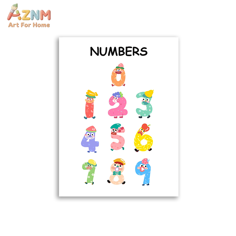 AZNM 教育用アルファベット数字フレームレスキャンバスウォ - Kids Educational - Alphabet Numbers & More のレビューと価格