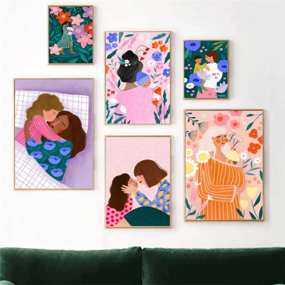 母性アートプリントキャンバス絵画若い母親と子供ポスター母性愛 - Kids Educational Posters のレビューと価格
