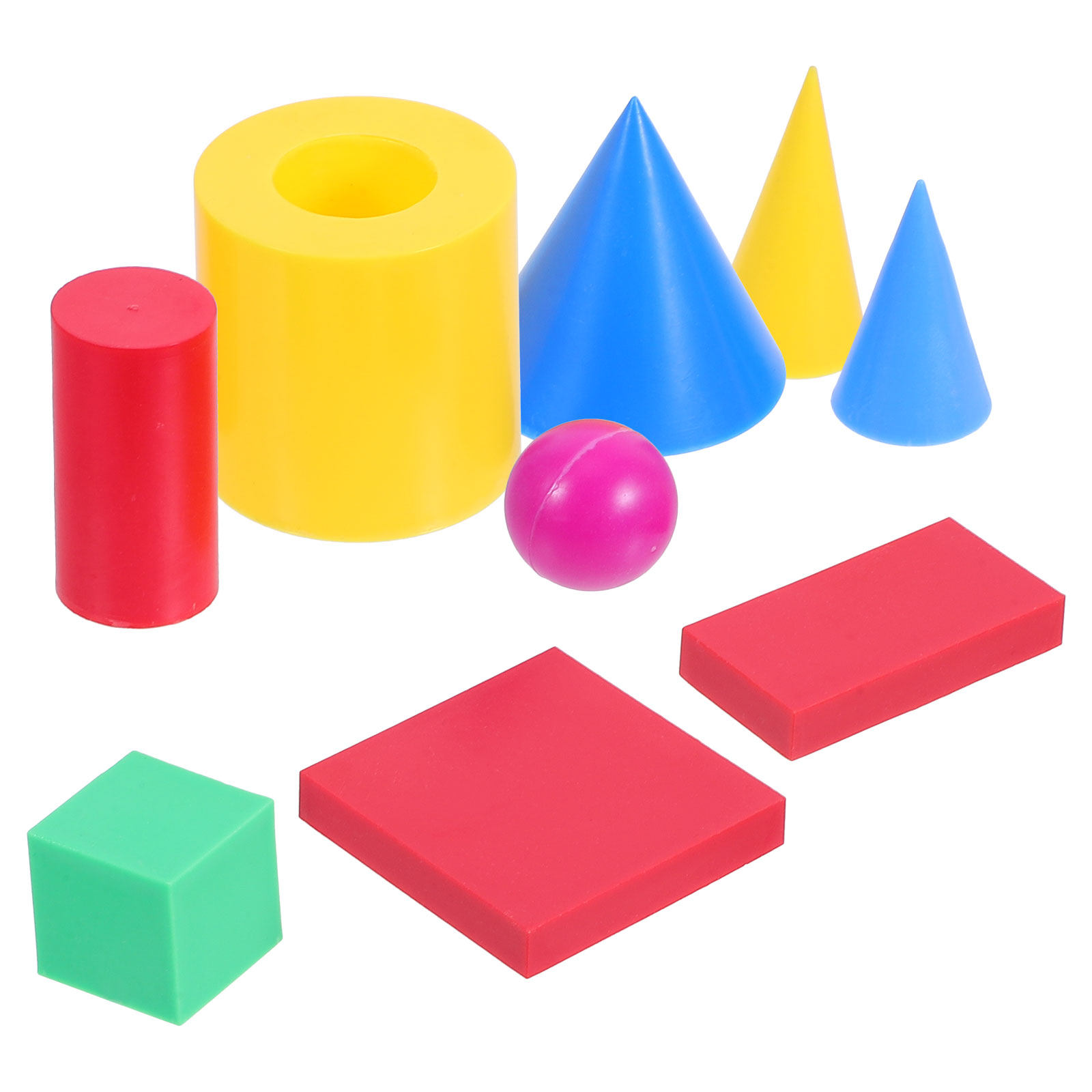 1セットの幾何学立体図形セット（長方形、立方体、円柱、円錐、 - Math Manipulative Set のレビューと価格