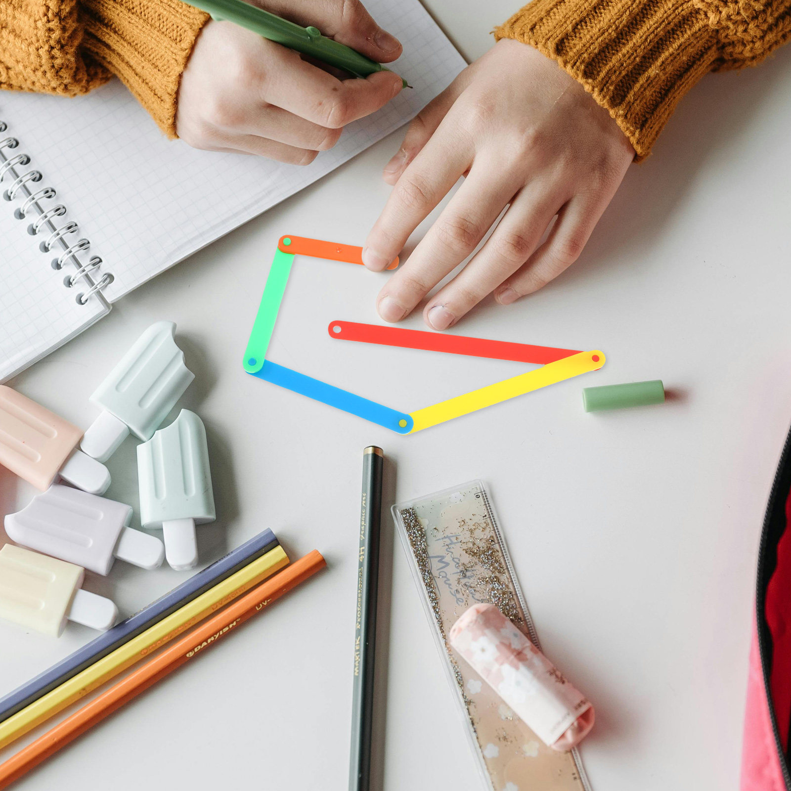 10個入り、角度を操作するための教材、数学の授業用具、鮮やか - Math Manipulative Set のレビューと価格